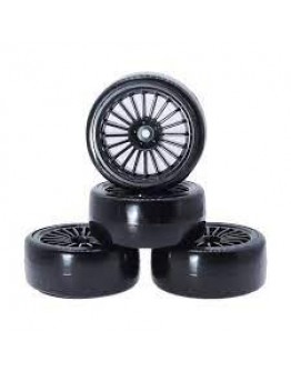 ABSIMA 1/10 DRIFT WHEELS/TYRES - 2510003  WHEEL SET5 DRIFT 6SP (X4) AB2510003