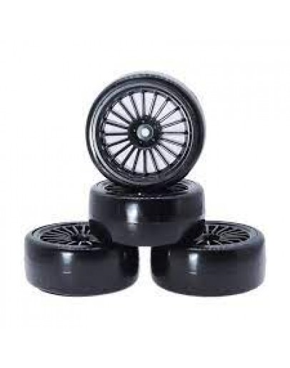 ABSIMA 1/10 DRIFT WHEELS/TYRES - 2510003  WHEEL SET5 DRIFT 6SP (X4) AB2510003