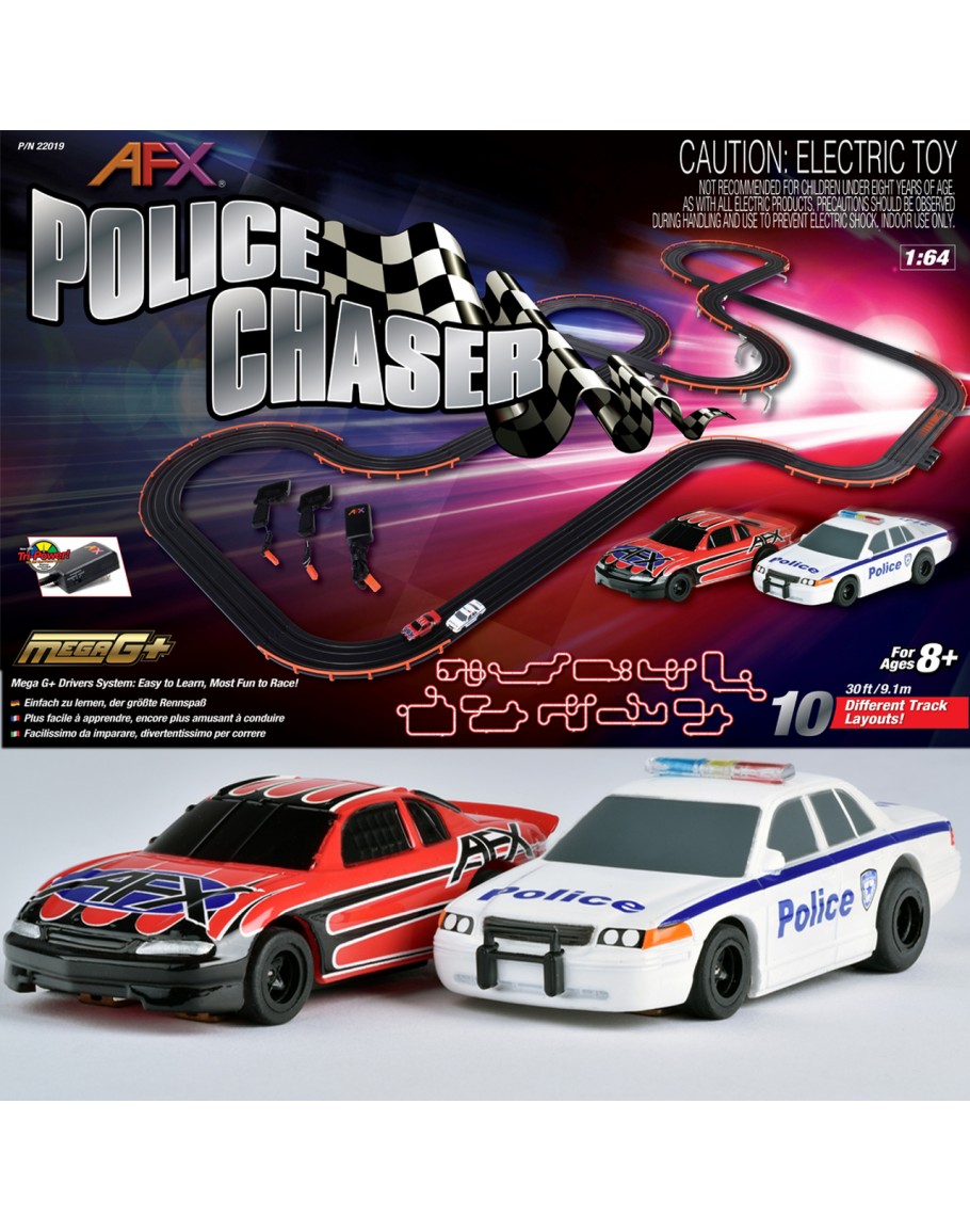 afx police chaser slot car set