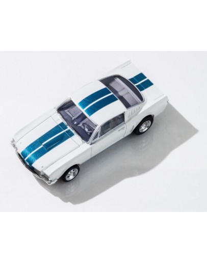 AFX 1/87 SCALE SLOT CAR  - 22068 - 1965 SHELBY MUSTANG GT350 - WHITE/BLUE