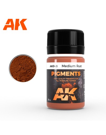 AK INTERACTIVE REAL COLOURS ENAMEL LACQUER - AK043 - PIGMENTS - MEDIUM RUST