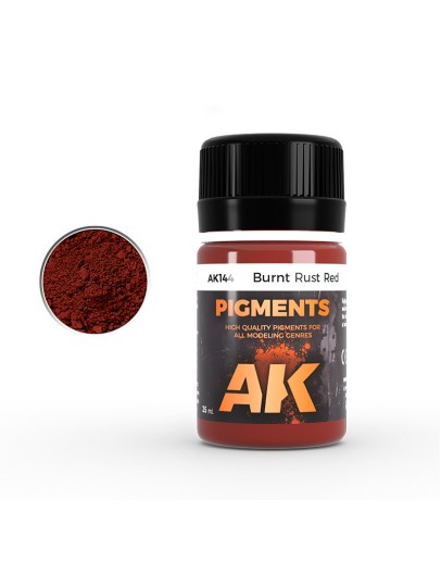 AK INTERACTIVE REAL COLOURS ENAMEL LACQUER - AK144 - PIGMENTS - BURNT RUST RED