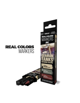 AK INTERACTIVE REAL COLORS MARKERS - RCM107 - GERMAN TANKS INTERIOR COLORS SET - AKRCM107
