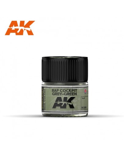 AK INTERACTIVE REAL COLOURS ACRYLIC LACQUER - RC293 - RAF Cockpit Grey-Green