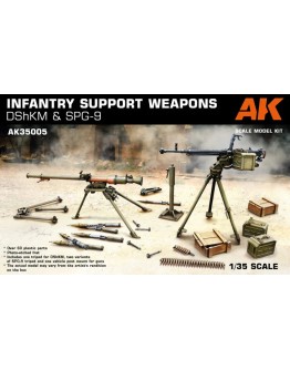 AK SCALE MODEL KITS - AK35005 1/35 SCALE INFANTRY SUPPORT WEAPONS - DShKM & SPG-9 - AK35005