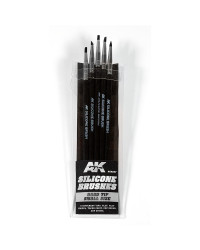 AK ACCESSORIES - AK9086 - SILICON BRUSHES - MEDIUM HARD TIP MEDIUM SIZE [ 6 ]