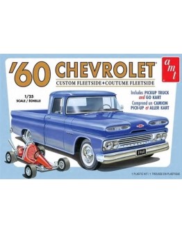 AMT 1/25 SCALE MODEL KIT - 1063 - 1960 Chevrolet Custom Fleetside Pick up + Go Kart