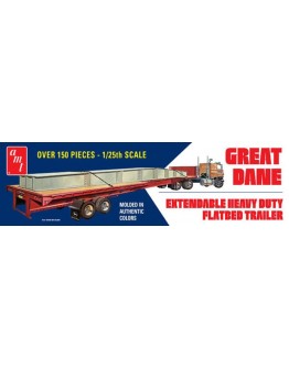 AMT 1/25 SCALE MODEL KIT - 1111 - Great Dane Extend Flat Bed Trailer 