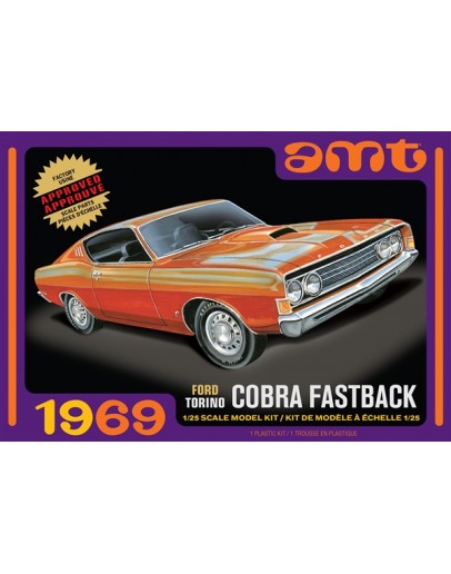 AMT 1/25 SCALE MODEL KIT - 1217M - 1969 Ford Torino Cobra fast Back