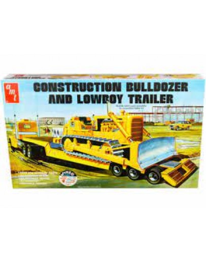 AMT 1/25 SCALE MODEL KIT - 1218 - LOWBOY TRAILER & BULLDOZER AMT1218