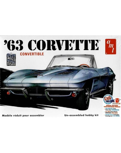 AMT 1/25 SCALE MODEL KIT - 1135 - 1963 CHEVROLET CORVETTE CONVERTIBLE [STREET RODS] - AMT1135