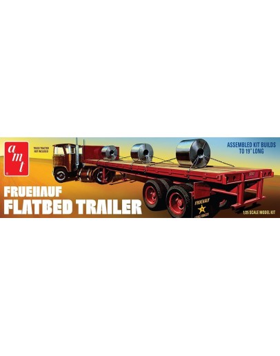 AMT 1/25 SCALE MODEL KIT - 1399 FRUEHAUF FLATBED TRAILER w/LOAD - AMT1399