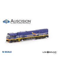 AUSCISION AUSTRALIAN N GAUGE DIESEL - NNR-15S AUSTRALIAN NR CLASS LOCOMOTIVE - #NR26 THE INDIAN PACIFIC MK1 BLUE/YELLOW- AUSNNR15S
