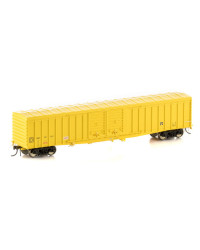 AUSCISION AUSTRALIAN HO GAUGE WAGON - WLV-4 WBAX LOUVERED VAN FLAT ROOF YELLOW WITH WESTRAIL LOGO - 4 CAR PACK 