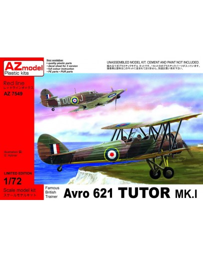 AZ MODELS 1/72 SCALE MODEL KIT - AZ 7549 - Avro 621 Tutor MK.I