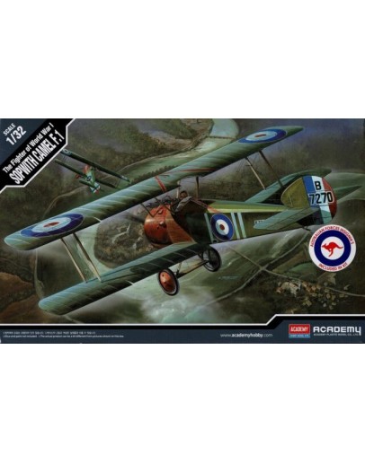 ACADEMY 1/32 SCALE PLASTIC MODEL AIRCRAFT KIT - 12109 - SOPWITH CAMEL F.1 ACD12109