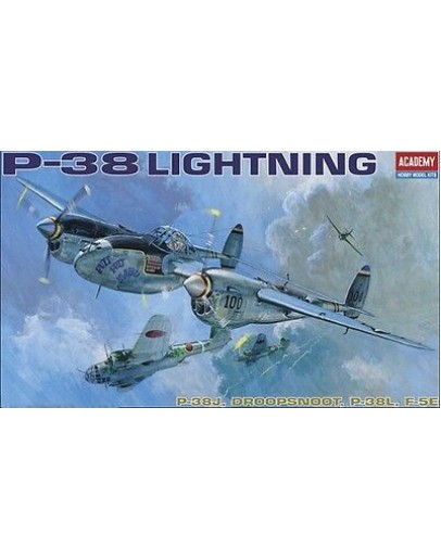 ACADEMY 1/48 SCALE PLASTIC MODEL AIRCRAFT KIT 12282 - P38 E/J/L ACD12282