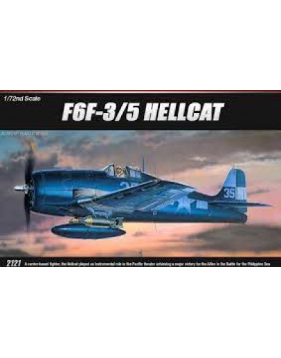 ACADEMY 1/72 SCALE PLASTIC MODEL AIRCRAFT KIT - 12481 - F6F3 HELLCAT ACD12481