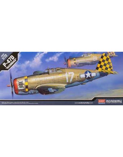 ACADEMY 1/72 SCALE PLASTIC MODEL AIRCRAFT KIT - 12492 - P-41D RAZORBACK ACD12492