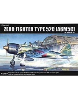 ACADEMY 1/72 SCALE PLASTIC MODEL AIRCRAFT KIT - 12493 - JAPANESE ZERO FIGHTER TYPE 52C [A6M5CI] ACD12493