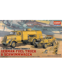 ACADEMY 1/72 SCALE PLASTIC MODEL MILITARY KIT - 13401 - GERMAN FUEL TRUCK & SCHWIMMWAGEN - ACD13401