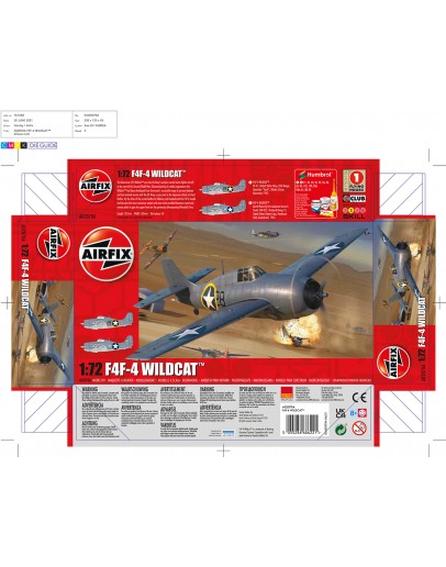 AIRFIX 1/72 SCALE MODEL AIRCRAFT KIT - A02070A - F4F-4 Wildcat