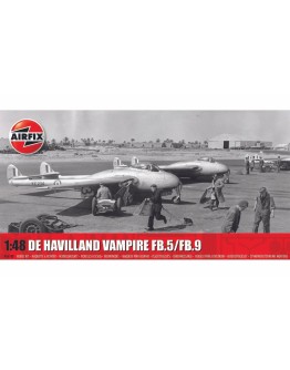 AIRFIX 1/48 SCALE MODEL AIRCRAFT KIT - A06108 - De Haviland Vampire FB.5/FB.9