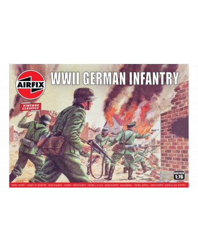 AIRFIX VINTAGE CLASSICS 1/76 SCALE MODEL MILITARY FIGURES KIT - A00705V - WWII German Inafntry