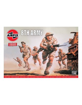 AIRFIX VINTAGE CLASSICS 1/76 SCALE MODEL MILITARY FIGURES KIT - A00709V - 8th Army