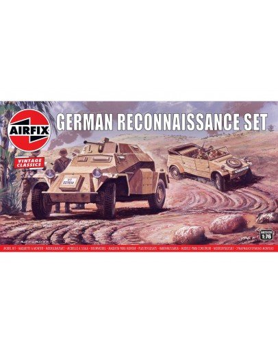 AIRFIX VINTAGE CLASSICS 1/76 SCALE MODEL MILITARY KIT - A02312V - German Reconnaissance Set