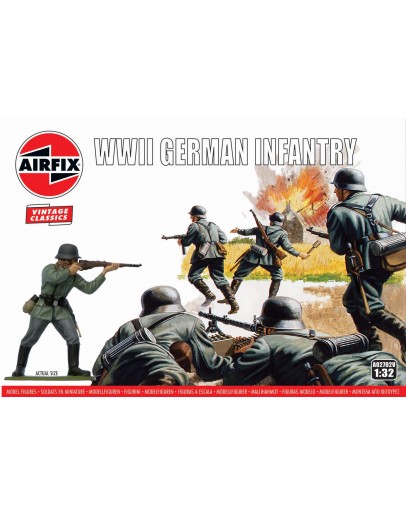 AIRFIX VINTAGE CLASSICS 1/32 SCALE MODEL KIT MILITARY FIGURES - A02702V - WWII German Infantry 