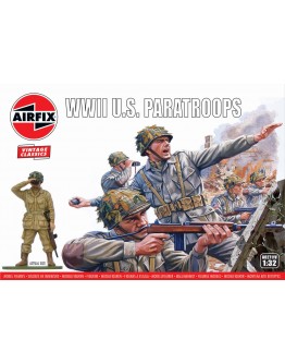 AIRFIX VINTAGE CLASSICS 1/32 SCALE MODEL KIT MILITARY FIGURES - A02711V - WWII U.S. Paratroops 