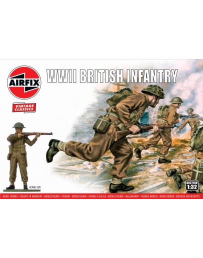 AIRFIX VINTAGE CLASSICS 1/32 SCALE MODEL KIT MILITARY FIGURES - A02718V - WWII British Infantry