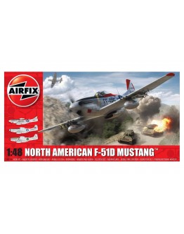 AIRFIX 1/48 SCALE MODEL AIRCRAFT KIT - A05136 North American F-51D Mustang 