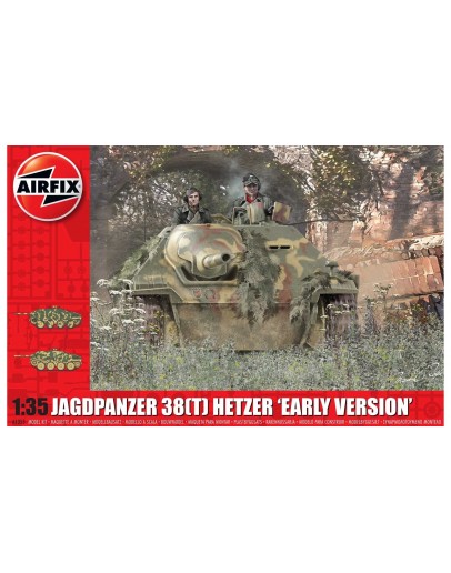 AIRFIX 1/35 SCALE MILITARY MODEL KIT - 1355 - JagdPanzer 38 Tonne Hetzer, Early Version 