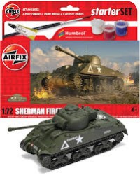 AIRFIX 1/76 SCALE MODEL STARTER KIT - 55003 SHERMAN FIREFLY SET AI55003