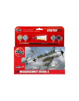 AIRFIX 1/72 SCALE MODEL STARTER SET KIT - A55106 - Messerschmitt Bf109E-3