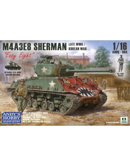 ANDY'S HOBBY HEADQUARTERS 1/16 SCALE PLASTIC MODEL KIT - 004 - M4A3E8 SHERMN (LATE WWII/ KOREAN WAR) EASY EIGHT