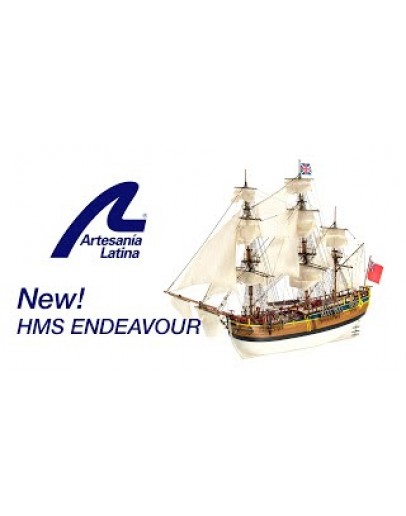 ARTESANIA LATINA WOODEN SHIP KIT - 22520 - HMS ENDEVOUR [UPGRADED MODEL]