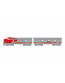 ATHEARN ROUNDHOUSE HO SCALE DIESEL LOCOMOTIVE - RND3201 - F7A [POWERED] & B [UNPOWERED] SET - SANTA FE #347C / 347 - RND3201