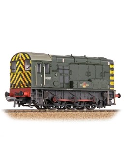 BACHMANN BRANCHLINE OO SCALE DIESEL LOCOMOTIVE 32-116B BR CLASS 08 0-6-0 SHUNTER #D3881 BR GREEN WASP ENDS [WEATHERED]