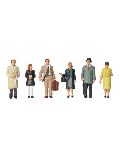 BACHMANN SCENECRAFT OO SCALE FIGURES 36-402 1960/70'S STANDING STATION PASSENGERS BLN36402