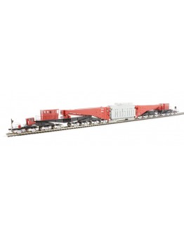 BACHMANN US HO SCALE WAGON - 80503 - 380 Ton Schnabel Transformer Wagon w/transformer - Red & Black