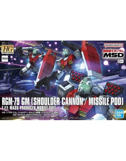 BANDAI 1/144 GUNDAM HGGTO PLASTIC KIT - 5065714 - HG RGM-79 GM [SHOULDER CANNON / MISSILE POD] - GO5065714