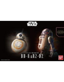 BANDAI STAR WARS 1/12 SCALE MODEL KIT - 203220 - BB-8 & R2-D2 THE FORCE AWAKENS VERSION