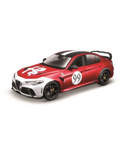 BURAGO 1/18 SCALE DIE-CAST CAR MODEL - 11049 - 2023 Alfa Romeo Giulia GTAM Trofeo White
