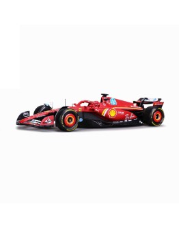 BURAGO 1/18 SCALE DIE-CAST CAR MODEL - 16815L - 2024 F-1 FERRARI SF-24 - #16 LECLERC