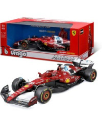 BURAGO 1/18 SCALE DIE-CAST CAR MODEL - 16816L - Ferarri SF-25 F1 Car - #16 Charles Leclerc