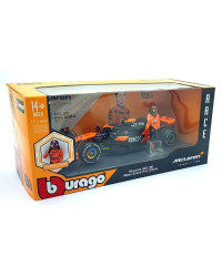 BURAGO 1/24 SCALE DIE-CAST MODEL CAR - 28040P - MCLAREN MCL38 - MIAMI GRAND PRIX 2024 - OSCAR PIASTRI - with 1/24 DRIVER FIGURE