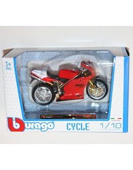 BURAGO 1/18 SCALE DIE-CAST MOTORCYCLE MODEL - 51033 - DUCATI 998R BU51033